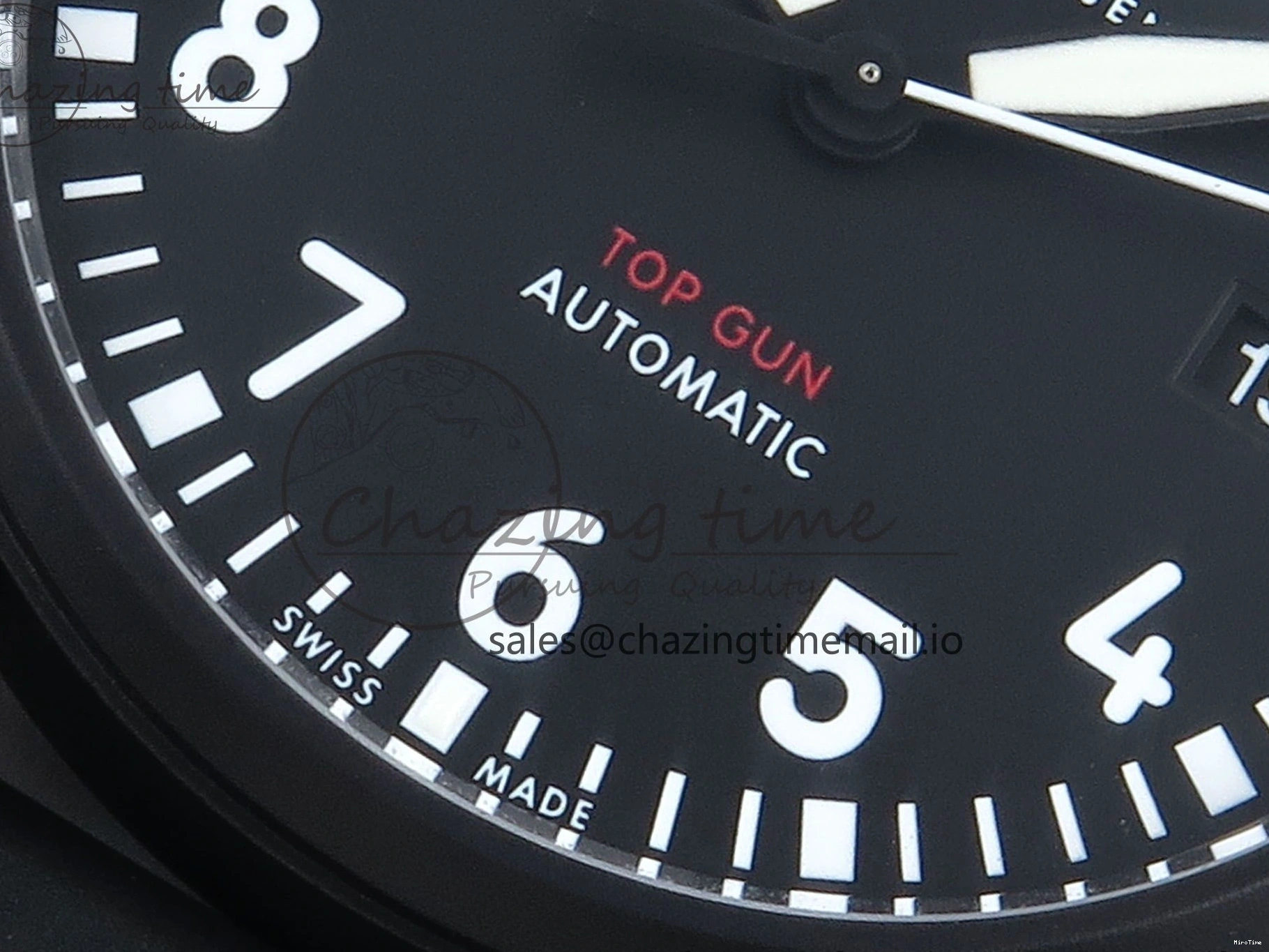 MIROTIME 0424 Pilot Top Gun IW326901 M+F 1:1 Best Edition Black Dial on Black Rubber Strap A SportInspired 6999